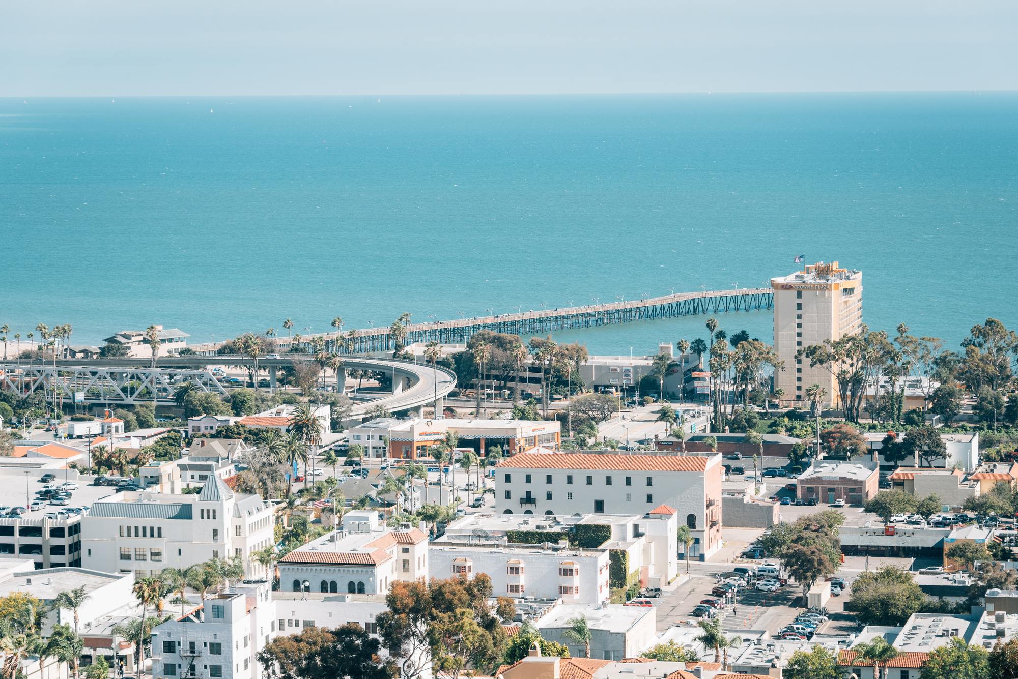 View of downtown and the Pacific Coast in Ventura, California